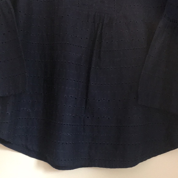 Izod Navy Balloon Flare Sleeve Blouse Size M - Picture 10 of 15